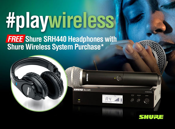 Free SRH440 Headphones w/ Shure Wireless Systems.